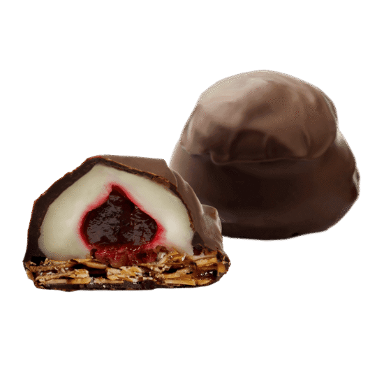 Florentine cu piure din zmeură și înveliș cu ciocolată neagră
