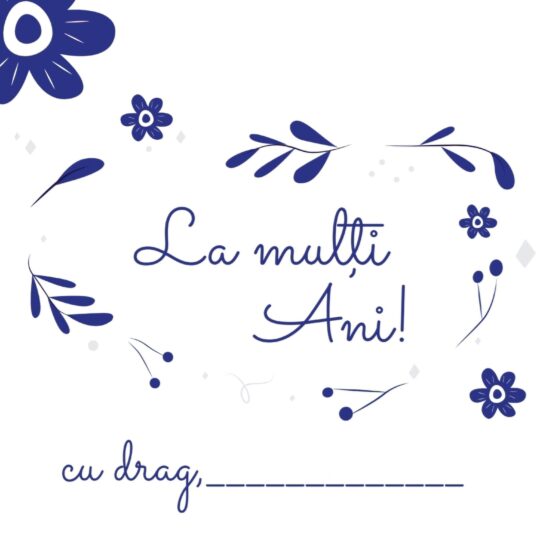 Cartolina cu mesaj "La multi ani!"